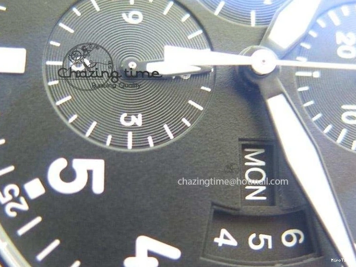 MIROTIME 0114 Minimalist Pilot Chrono 3777 43mm ZF 1:1 Best Edition Black Dial On SS Bracelet A 7364